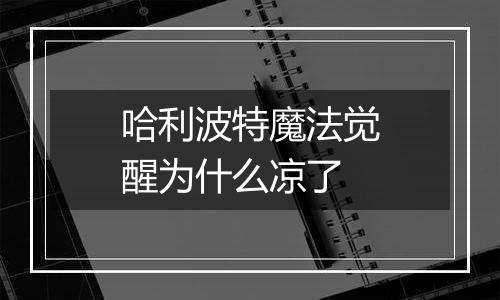 哈利波特魔法觉醒为什么凉了