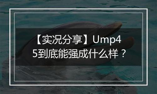 【实况分享】Ump45到底能强成什么样？