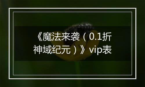 《魔法来袭（0.1折神域纪元）》vip表