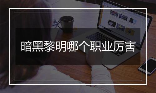 暗黑黎明哪个职业厉害