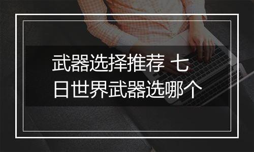 武器选择推荐 七日世界武器选哪个