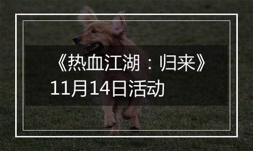 《热血江湖：归来》11月14日活动