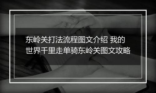 东岭关打法流程图文介绍 我的世界千里走单骑东岭关图文攻略