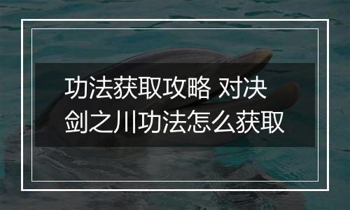 功法获取攻略 对决剑之川功法怎么获取