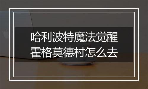 哈利波特魔法觉醒霍格莫德村怎么去
