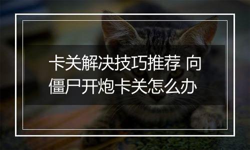 卡关解决技巧推荐 向僵尸开炮卡关怎么办