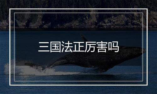 三国法正厉害吗