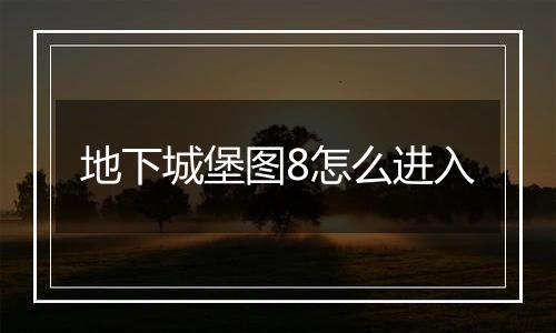地下城堡图8怎么进入