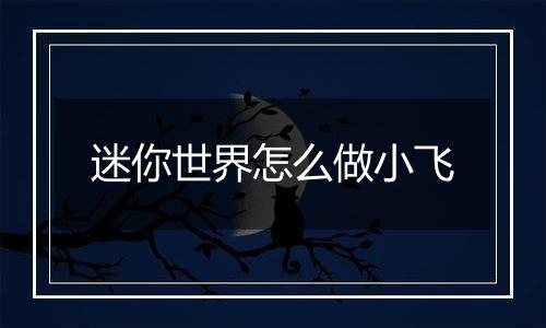 迷你世界怎么做小飞
