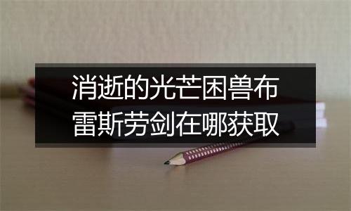 消逝的光芒困兽布雷斯劳剑在哪获取