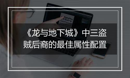 《龙与地下城》中三盗贼后裔的最佳属性配置