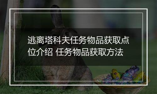 逃离塔科夫任务物品获取点位介绍 任务物品获取方法