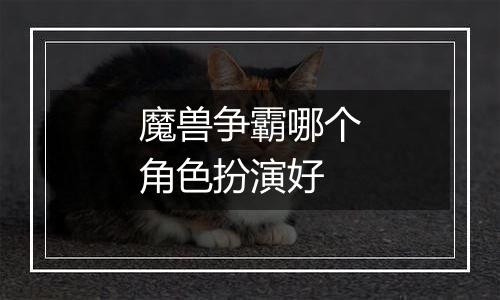 魔兽争霸哪个角色扮演好