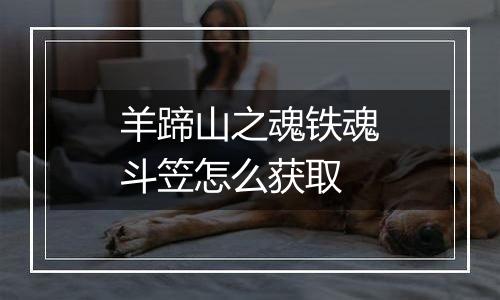 羊蹄山之魂铁魂斗笠怎么获取