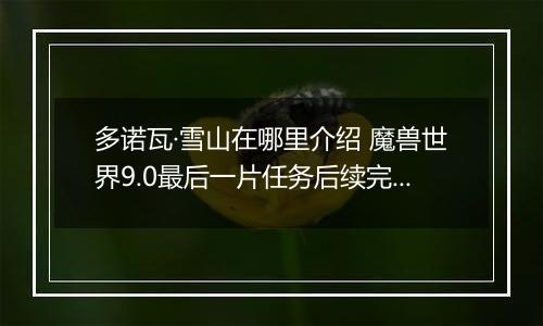 多诺瓦·雪山在哪里介绍 魔兽世界9.0最后一片任务后续完成攻略