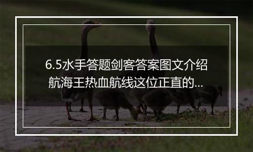 6.5水手答题剑客答案图文介绍 航海王热血航线这位正直的少女答案攻略