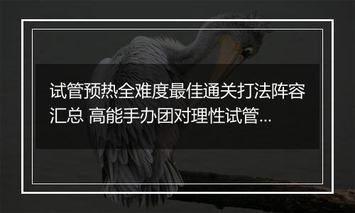 试管预热全难度最佳通关打法阵容汇总 高能手办团对理性试管预热怎么过