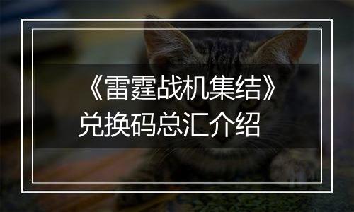 《雷霆战机集结》兑换码总汇介绍