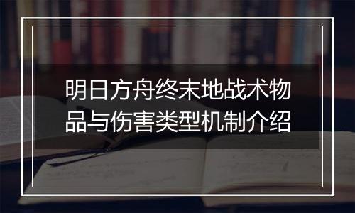 明日方舟终末地战术物品与伤害类型机制介绍