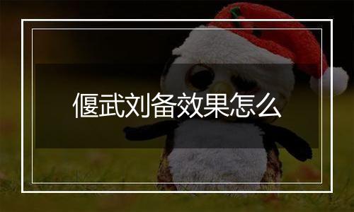 偃武刘备效果怎么