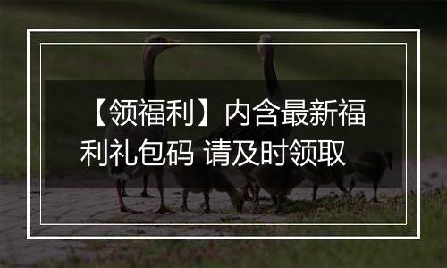 【领福利】内含最新福利礼包码 请及时领取