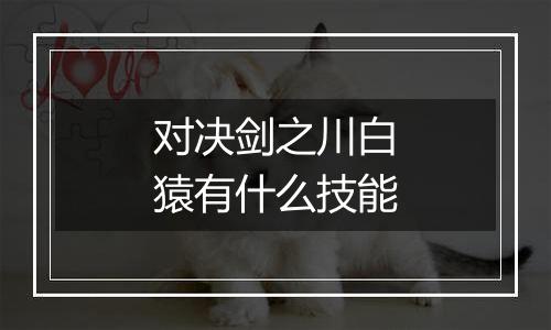 对决剑之川白猿有什么技能
