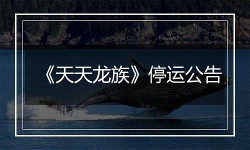 《天天龙族》停运公告