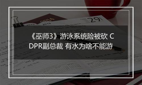 《巫师3》游泳系统险被砍 CDPR副总裁 有水为啥不能游