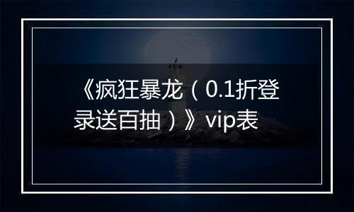 《疯狂暴龙（0.1折登录送百抽）》vip表