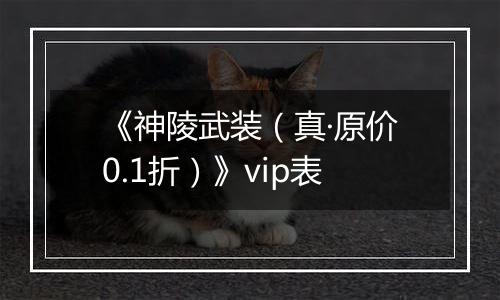 《神陵武装（真·原价0.1折）》vip表
