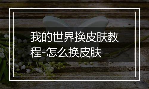 我的世界换皮肤教程-怎么换皮肤