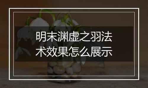 明末渊虚之羽法术效果怎么展示