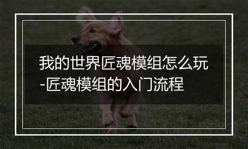 我的世界匠魂模组怎么玩-匠魂模组的入门流程