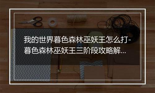 我的世界暮色森林巫妖王怎么打-暮色森林巫妖王三阶段攻略解析