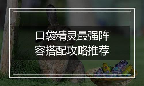 口袋精灵最强阵容搭配攻略推荐