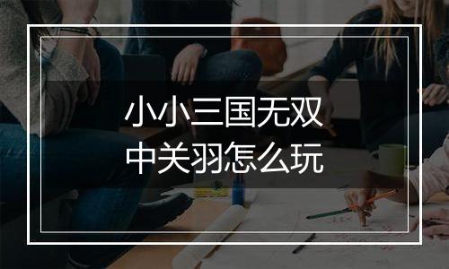 小小三国无双中关羽怎么玩