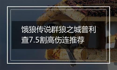 饿狼传说群狼之城普利查7.5割高伤连推荐
