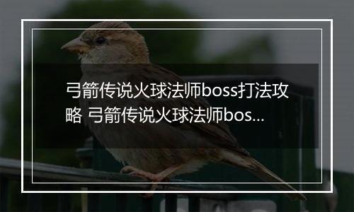 弓箭传说火球法师boss打法攻略 弓箭传说火球法师boss怎么打