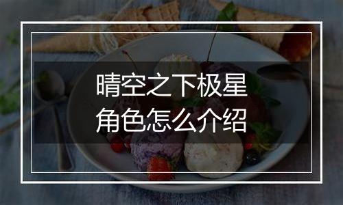 晴空之下极星角色怎么介绍