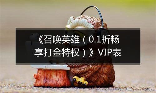 《召唤英雄（0.1折畅享打金特权）》VIP表