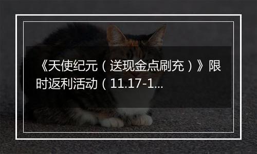 《天使纪元（送现金点刷充）》限时返利活动（11.17-11.20）